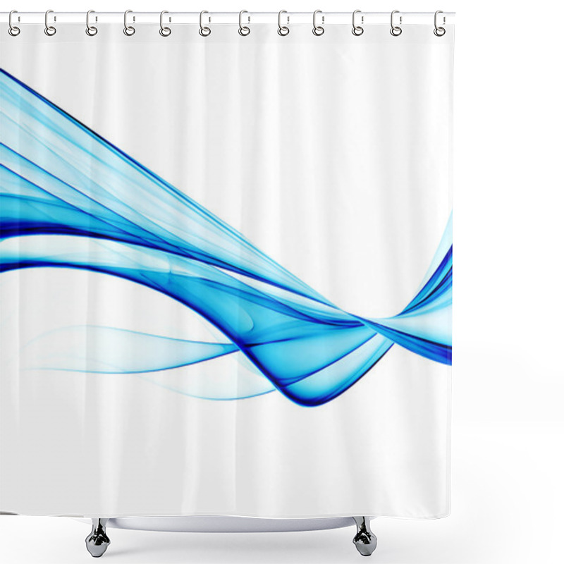 Personality  Blue Abstract Background With Wavy Lines Shower Curtains