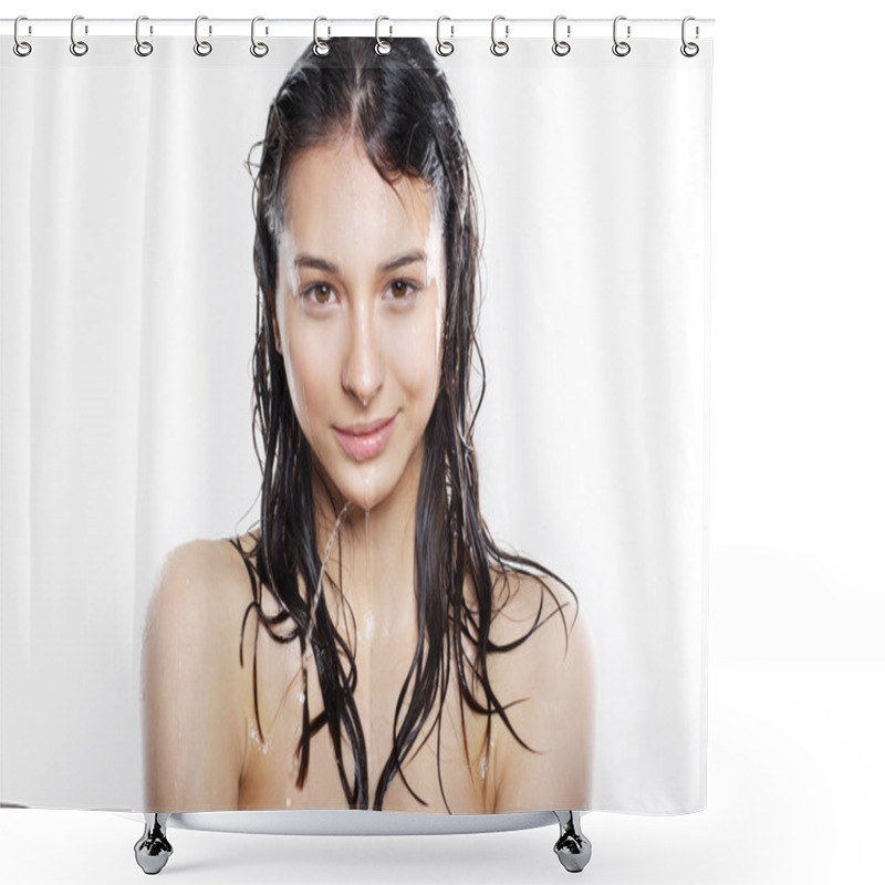 Personality  Woman With Wet Hair Shower Curtains