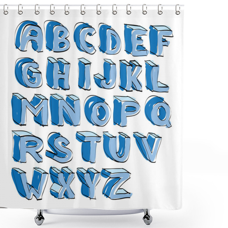 Personality  Cartoon Alphabet Shower Curtains