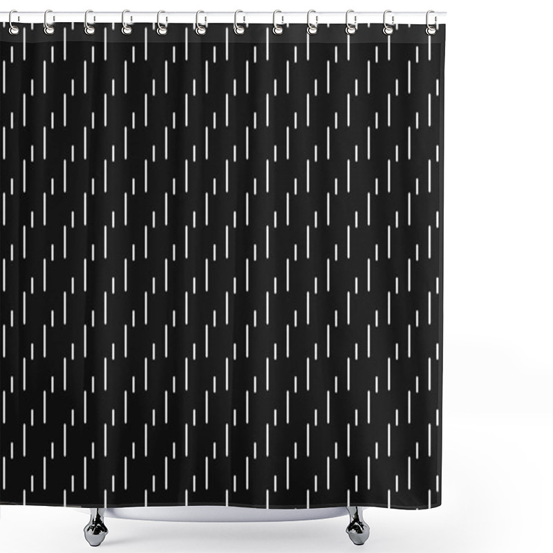 Personality  White Small Dots And Lines On Black Background Vector Geometrical Seamless Graphic Pattern Shower Curtains