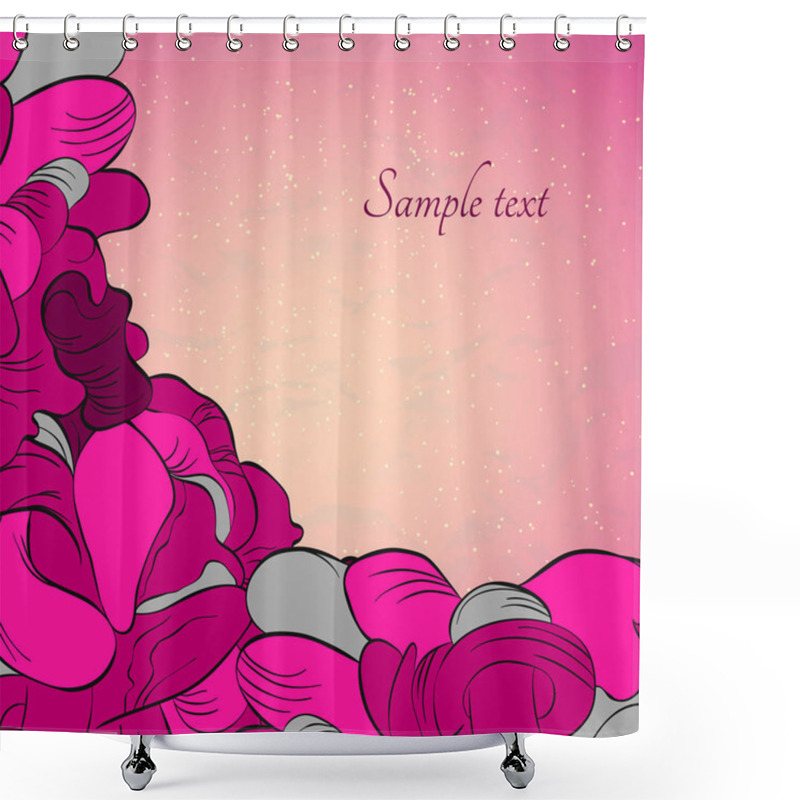 Personality  Flower Ornamental Frame In Eastern Style. Shower Curtains