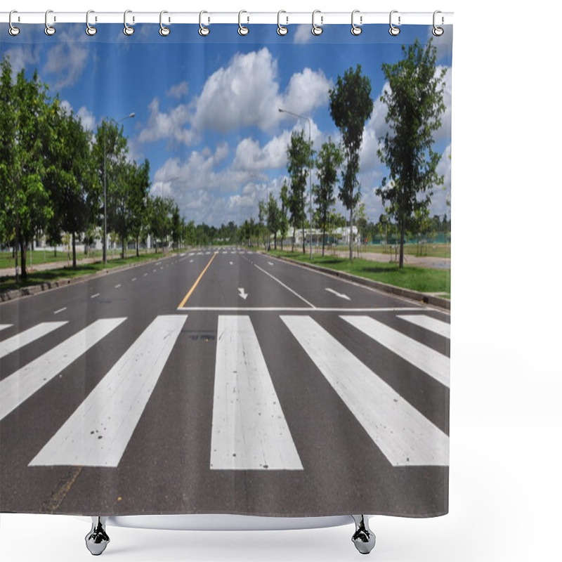 Personality  Zebra Walk Way Traffic Symbol Shower Curtains