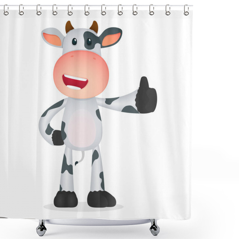 Personality  Funny Cartoon Cow Shower Curtains