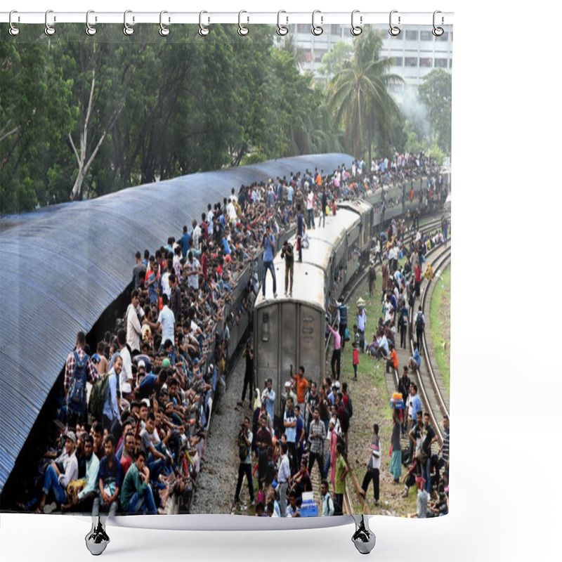 Personality  Bangladeshis Cram Onto A Train As They Travel Back Home To Meet Their Families Ahead Of The Muslim Festival Of Eid Ul-Fitr In Dhaka Bangladesh On June 3, 2019. Muslims Around The World Are Preparing To Celebrate The Eid Ul-Fitr Holiday. Shower Curtains