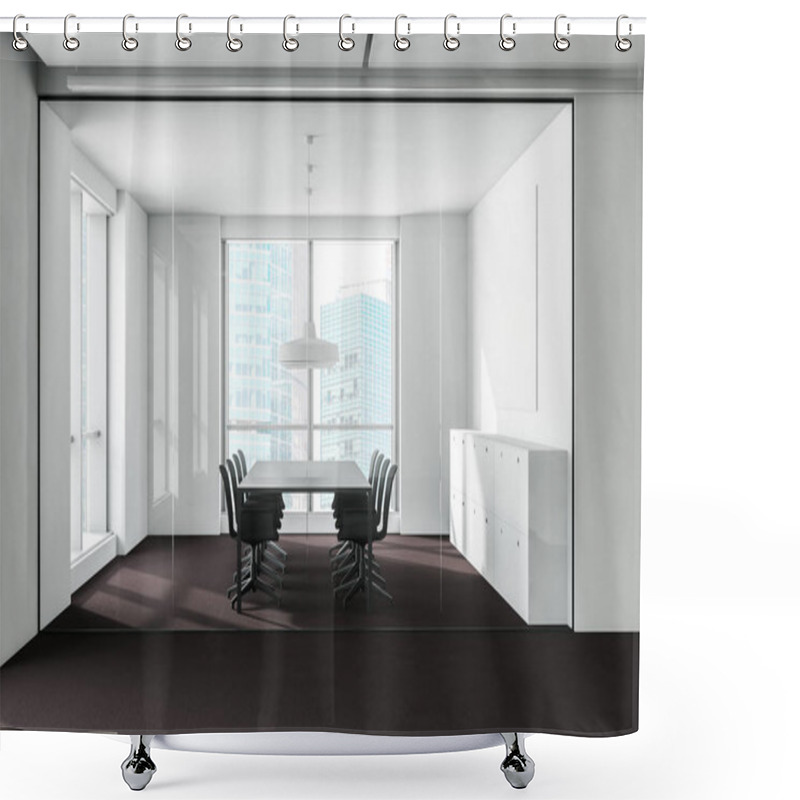 Personality  Brown Floor Meeting Room In White Office Shower Curtains