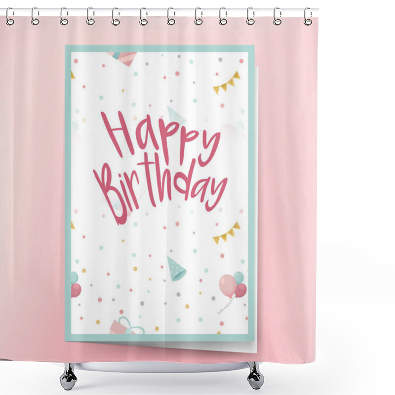 Personality  Happy Birthday Card Design Vector Shower Curtains