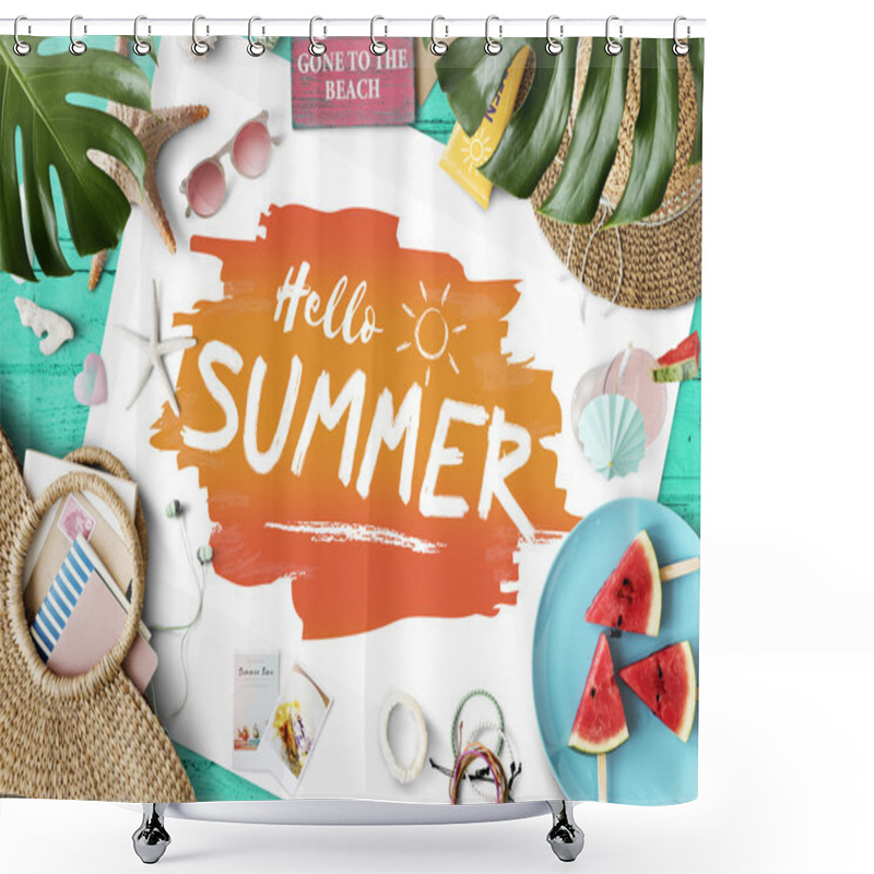 Personality  Summer Things And Fruits Shower Curtains