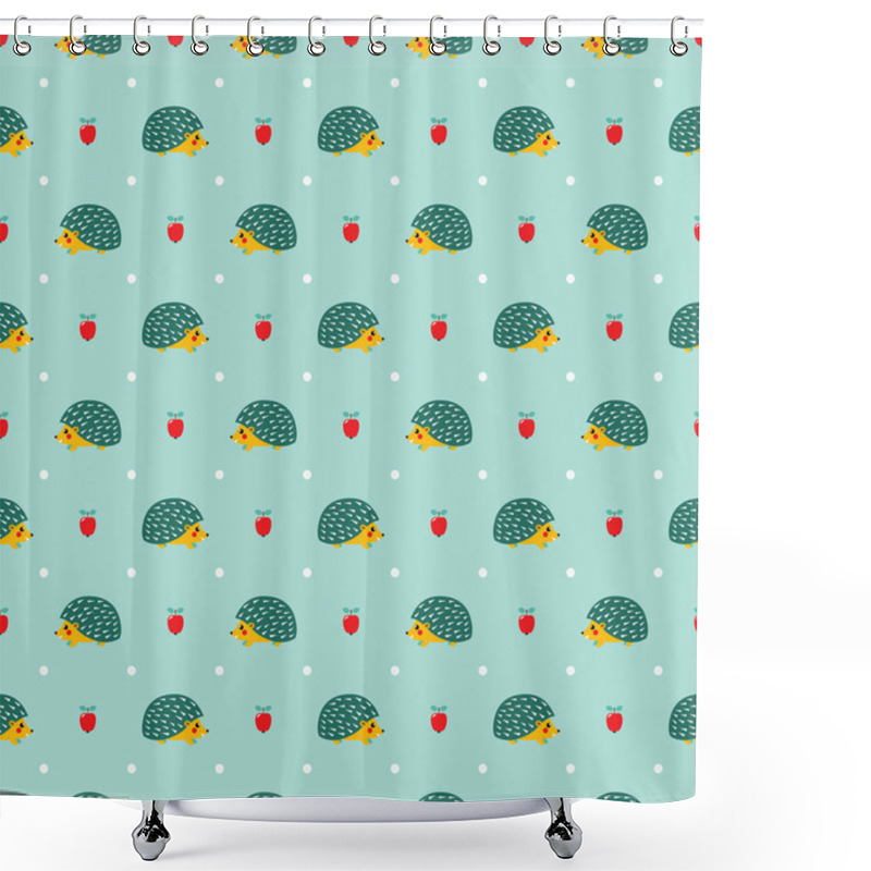 Personality  Pattern With Cute Hedgehogs Shower Curtains