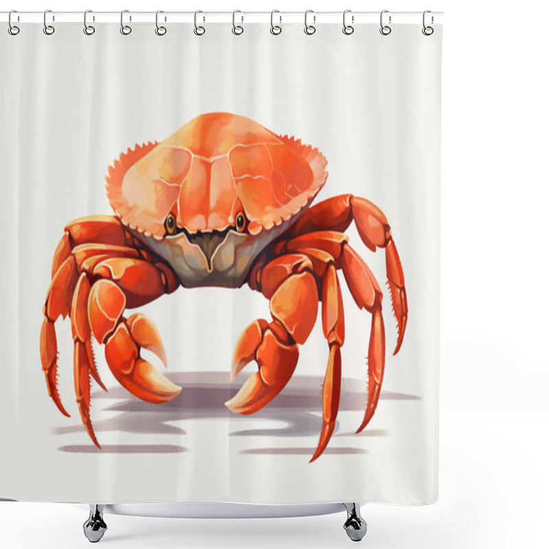 Personality  Dungeness Crab Isolated Vector Style Illustration Shower Curtains