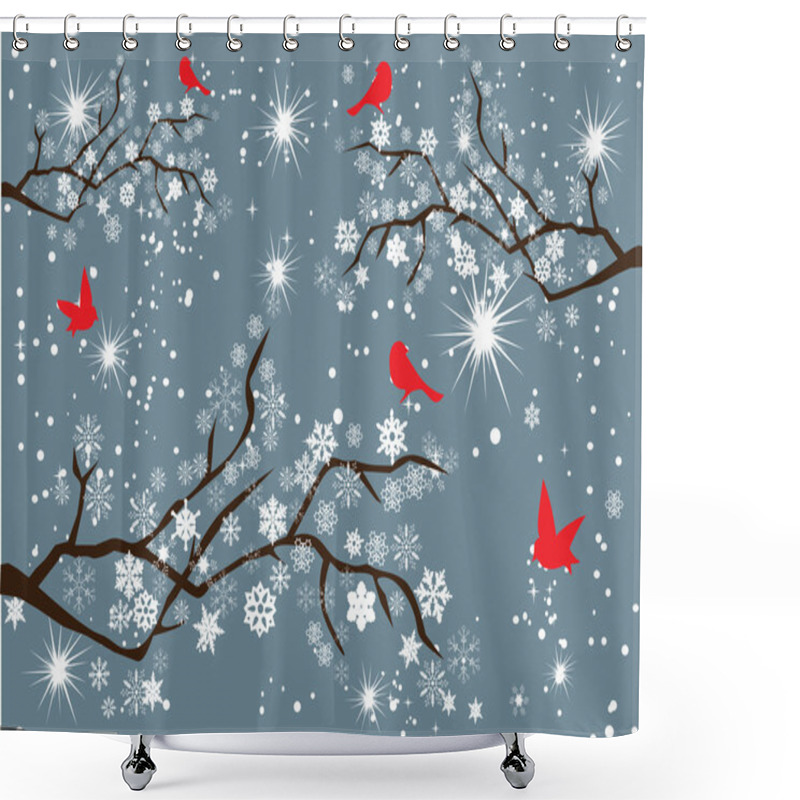 Personality  Snow Branches Shower Curtains