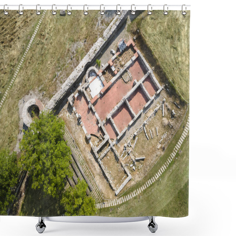 Personality  Aerial View Of Ruins Of Ancient Roman City Nicopolis Ad Nestum Near Town Of Garmen, Blagoevgrad Region, Bulgaria Shower Curtains