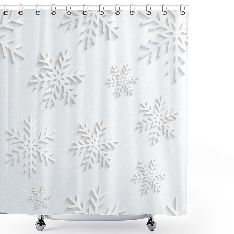 Personality  Christmas Snowflake Background Shower Curtains