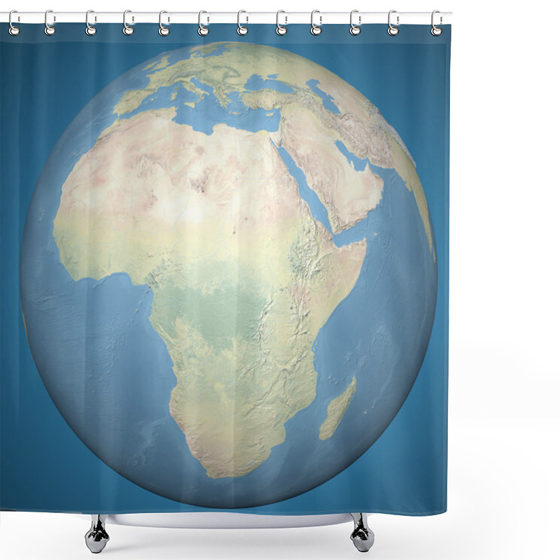 Personality  Earth Model Planet Featuring Africa Shower Curtains