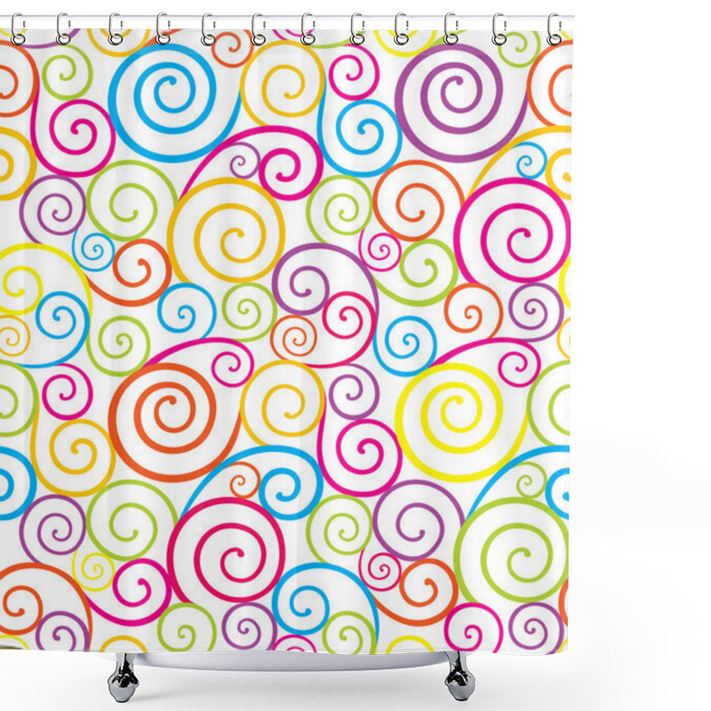 Personality  Swirl Seamless Composition Shower Curtains