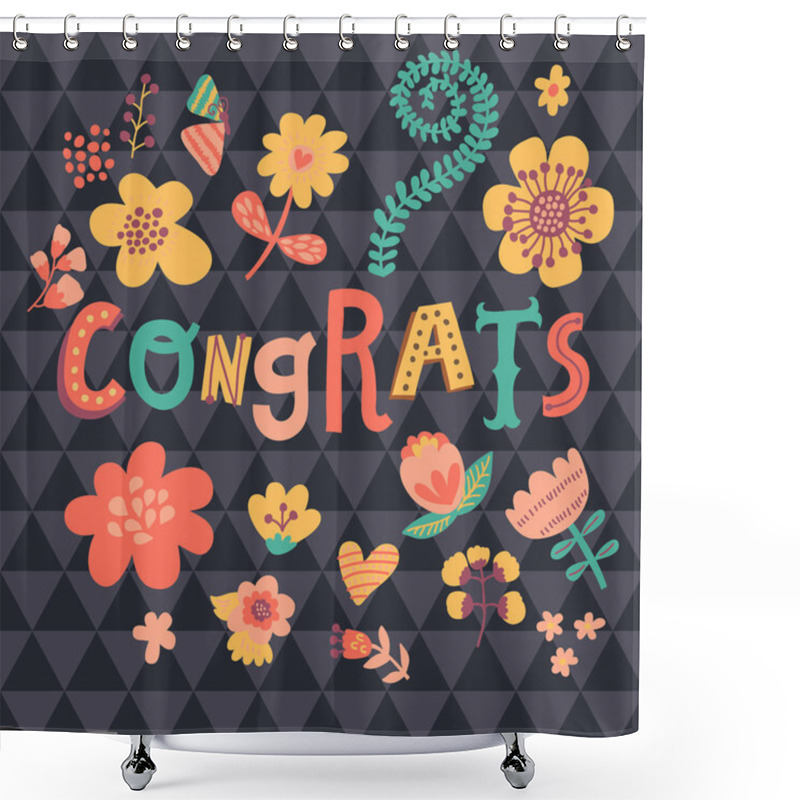 Personality  Congratulations Cartoon Holiday Card Shower Curtains