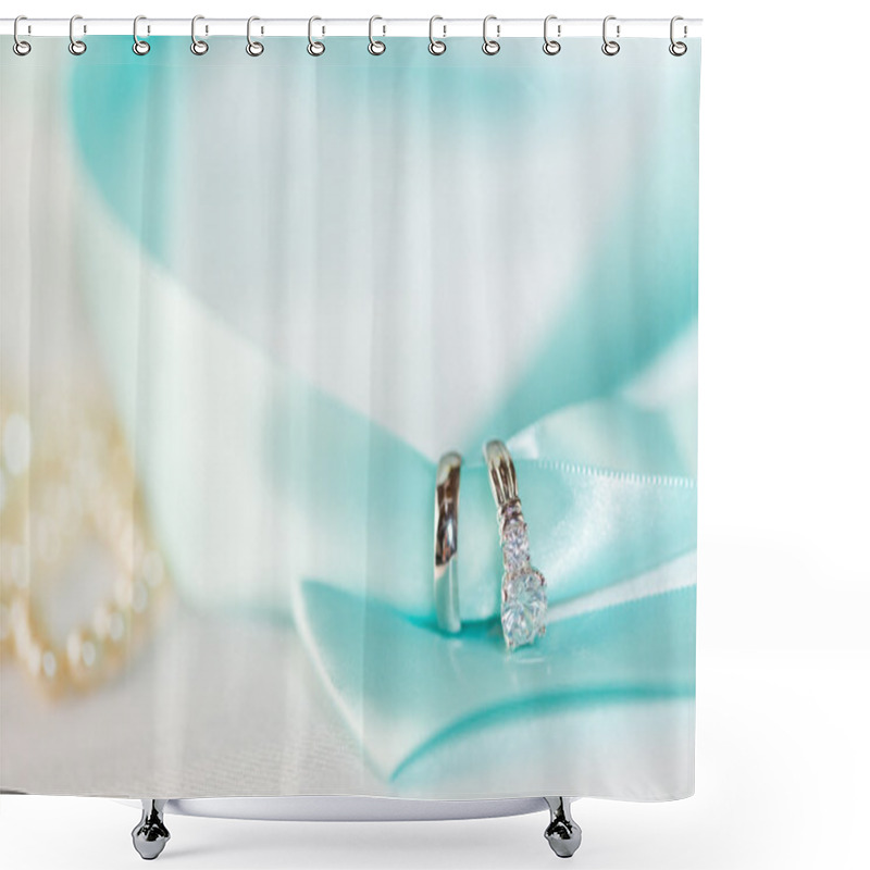 Personality  Wedding Rings Shower Curtains