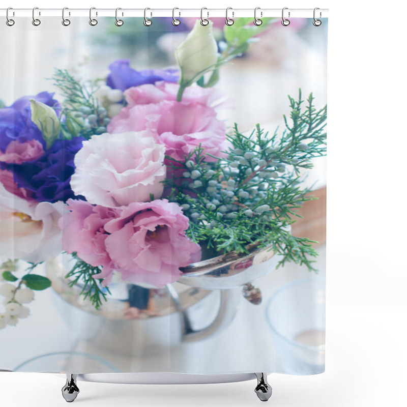 Personality  Bouquet Of Purple And Pink Eustomas Shower Curtains