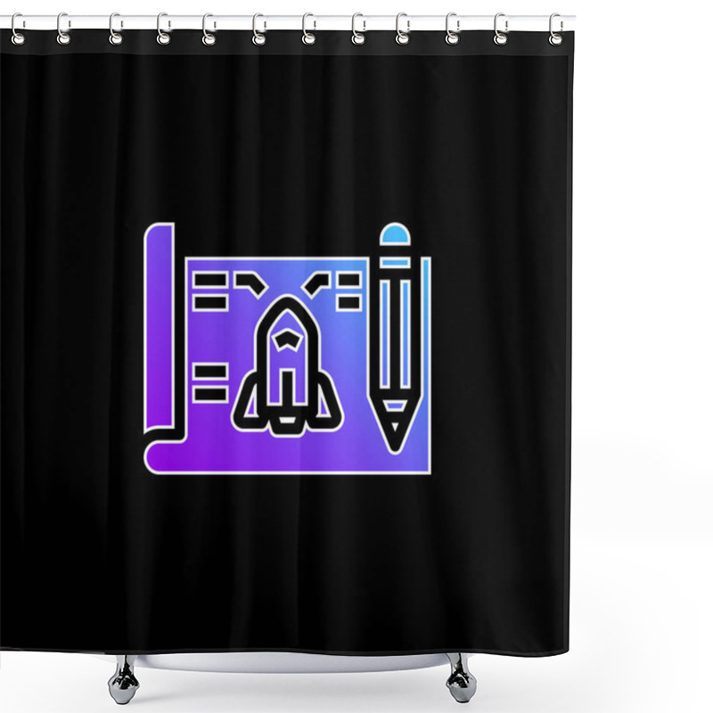 Personality  Blueprint Blue Gradient Vector Icon Shower Curtains