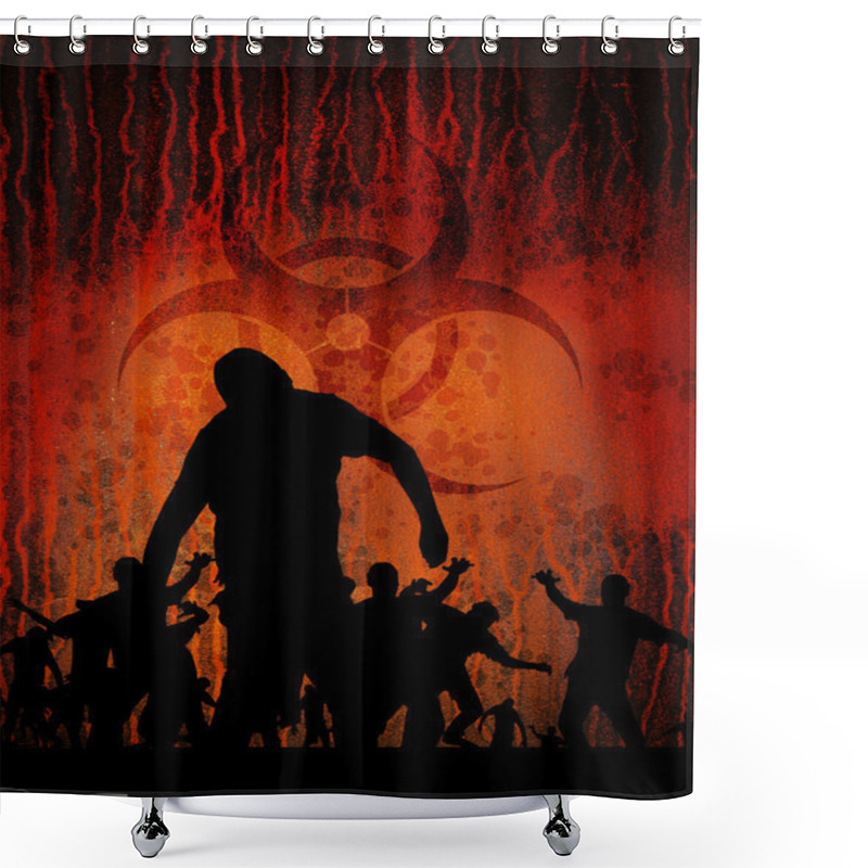 Personality  Biohazard Rusty Vert Shower Curtains