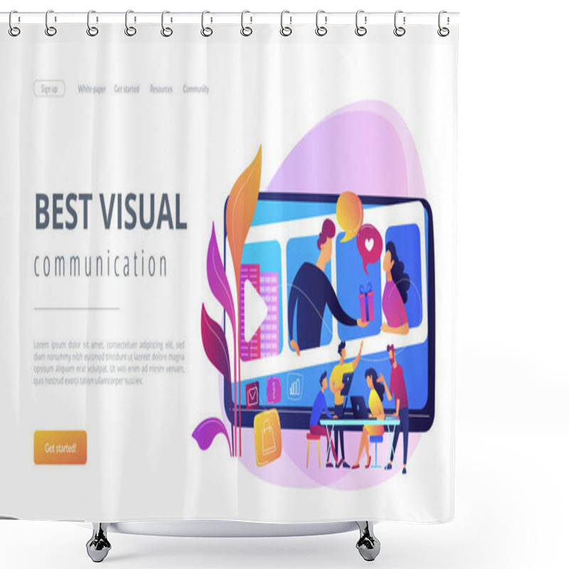 Personality  Visual Storytelling Concept Landing Page. Shower Curtains