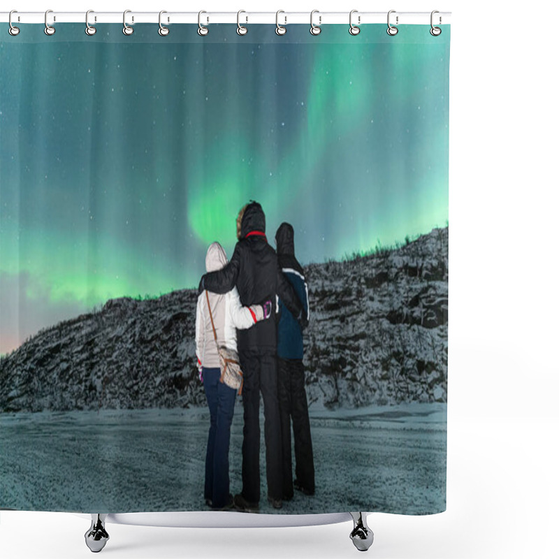 Personality  Aurora Borealis Northern Lights Winter Landscape Shower Curtains