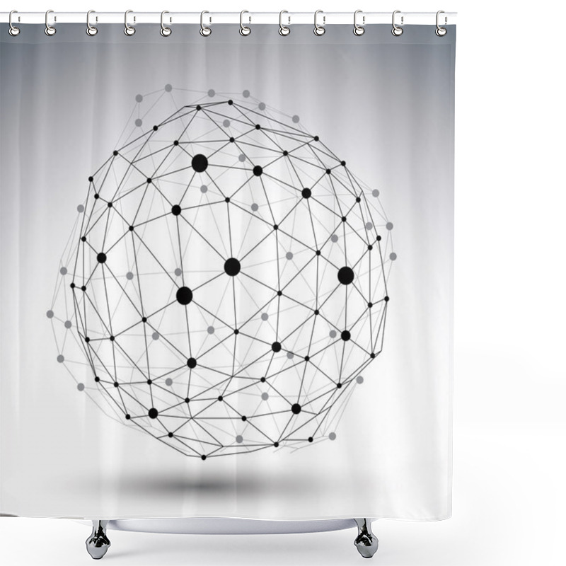 Personality  3D Vector Abstract Design Template, Polygonal Complicated Contra Shower Curtains