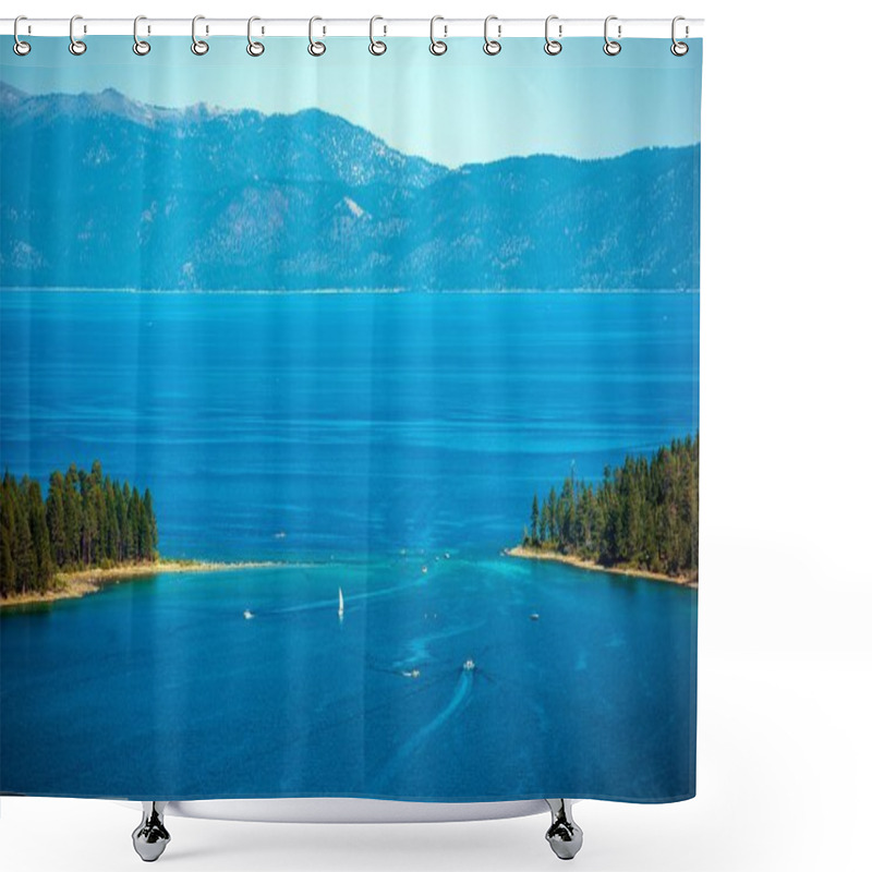 Personality  Lake Tahoe Panorama Shower Curtains