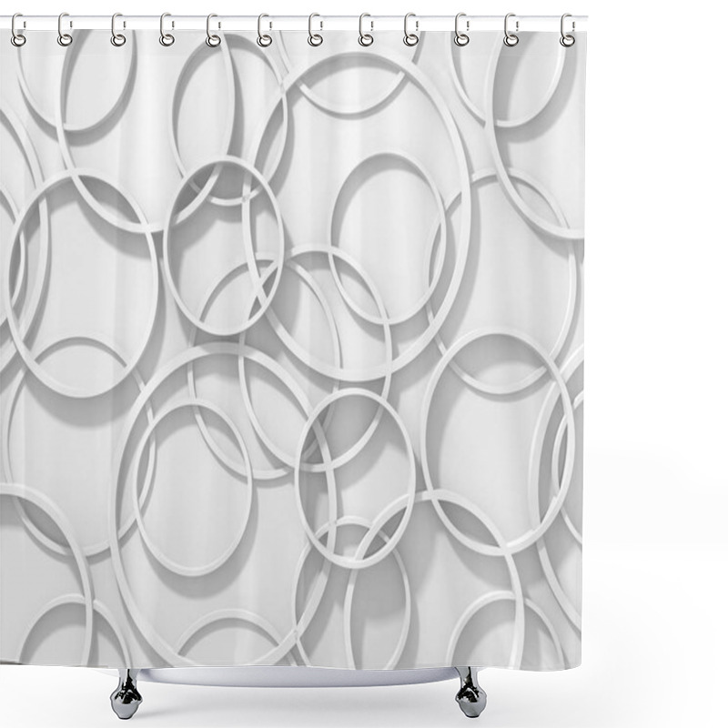 Personality  Abstract Geometric Art Deco Mockup Background In White With Shadows   Shower Curtains