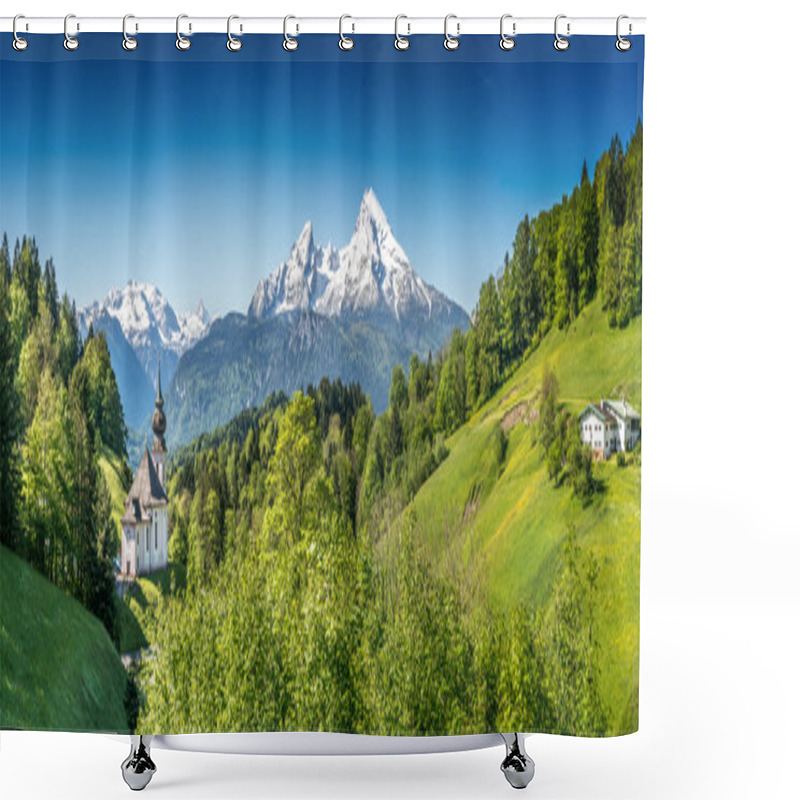 Personality  Idyllic Mountain Landscape In The Bavarian Alps, Berchtesgadener Land, Bavaria, Germany Shower Curtains