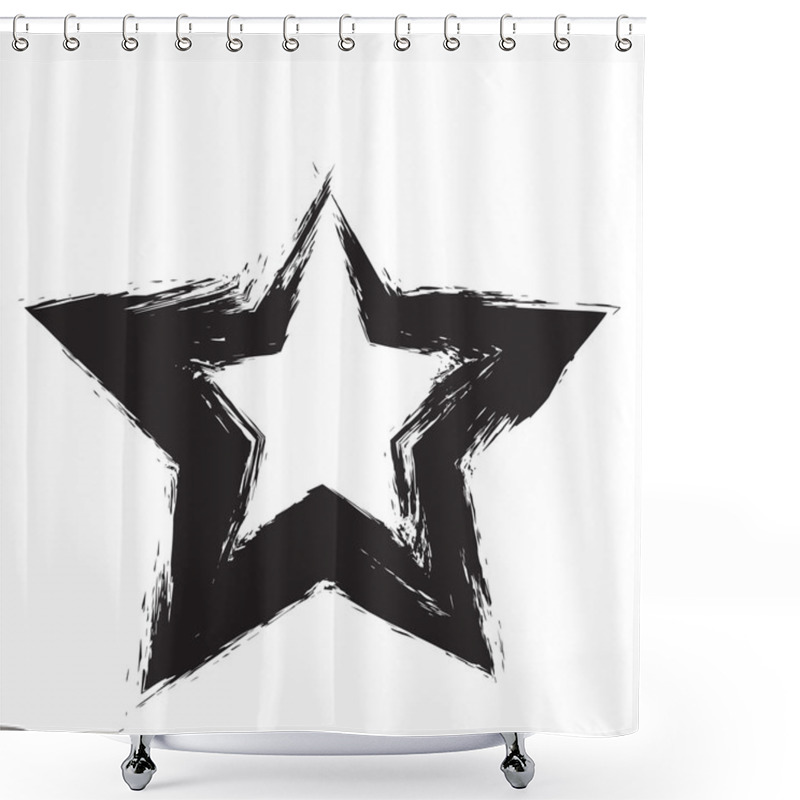 Personality  Star Patriot Symbol Grunge Vector Shape Shower Curtains