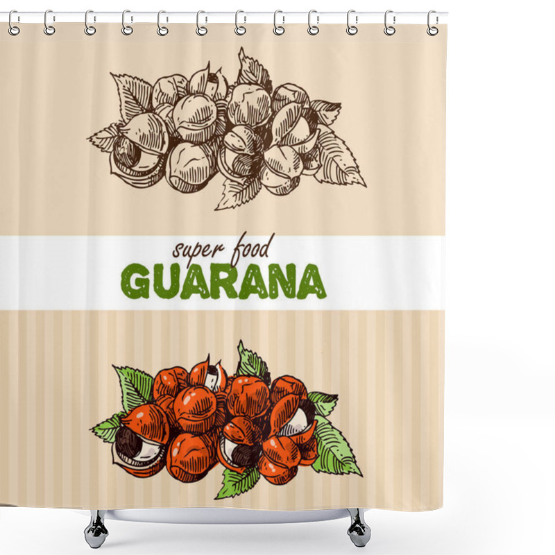 Personality  Hand Drawn Vector Illustration Superfoods. Shower Curtains