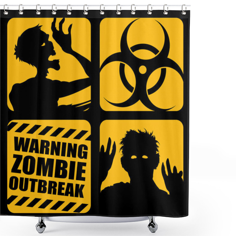 Personality  Zombie Outbreak Icons Shower Curtains