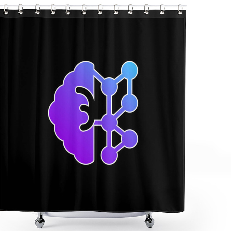 Personality  AI Blue Gradient Vector Icon Shower Curtains