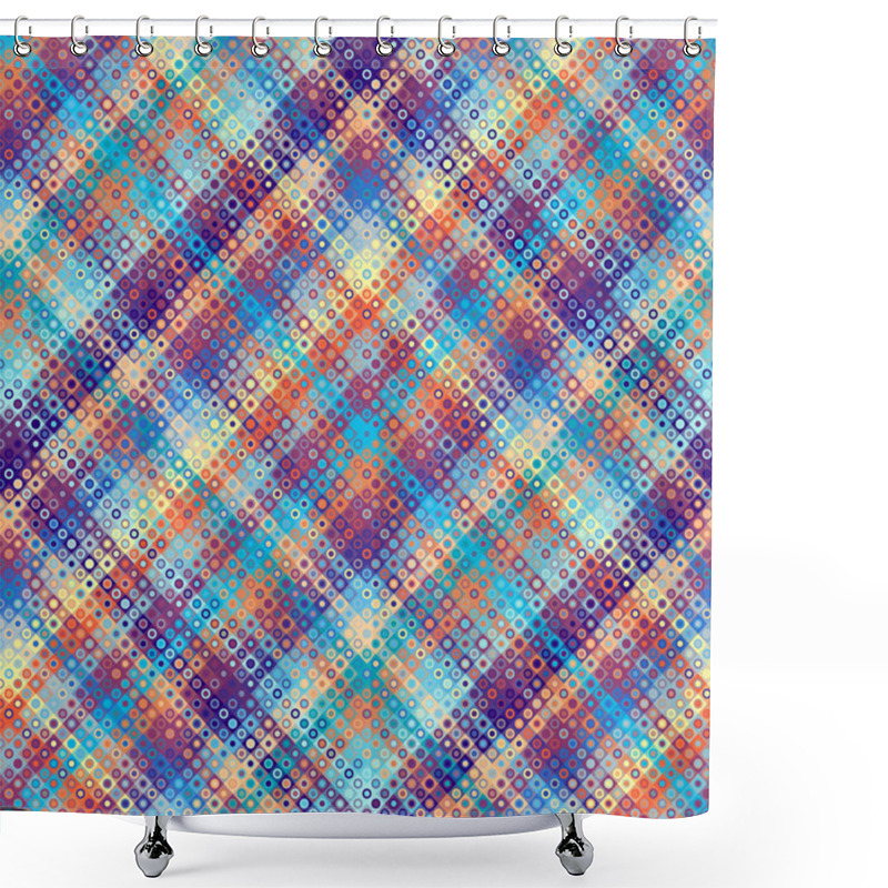 Personality  Geometric Abstract Pattern. Polka Dot Pattern On Low Poly Background. Shower Curtains