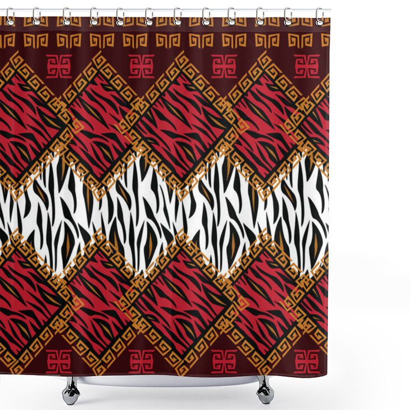 Personality  African Style Seamless With Wild Animal Skin Pattern Shower Curtains