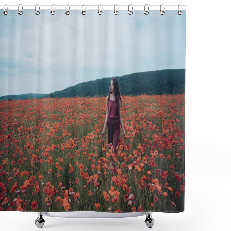 Personality  Beauty, Summer, Spring, Poppy Seed. Shower Curtains