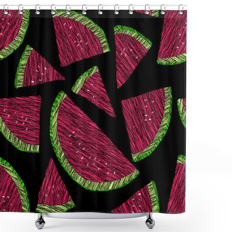 Personality  Seamless Watermelon Texture, Endless Fruit Background. Abstract  Shower Curtains