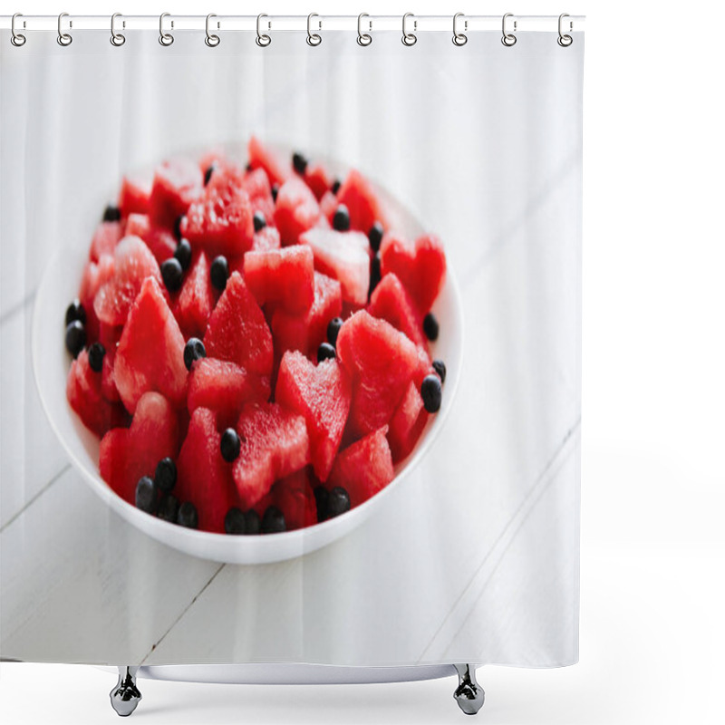 Personality  Pieces Of Watermelon And Hearts Shower Curtains