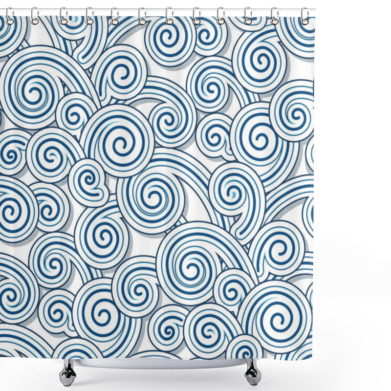 Personality  Swirly Waves Shower Curtains