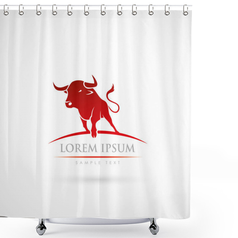 Personality  Bull Symbol Shower Curtains