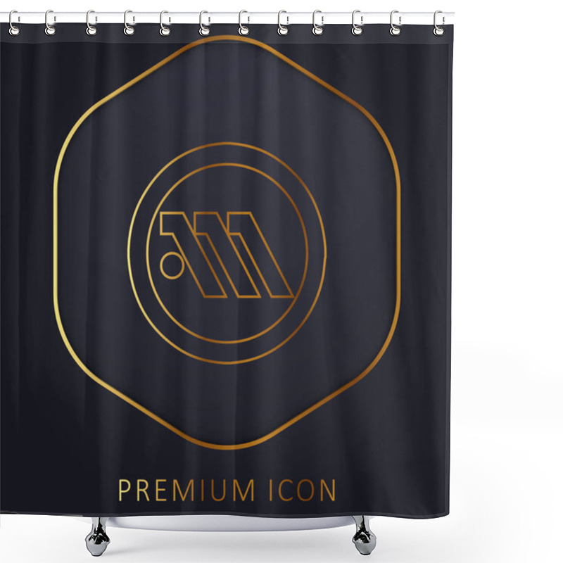 Personality  Athens Metro Logo Symbol Golden Line Premium Logo Or Icon Shower Curtains