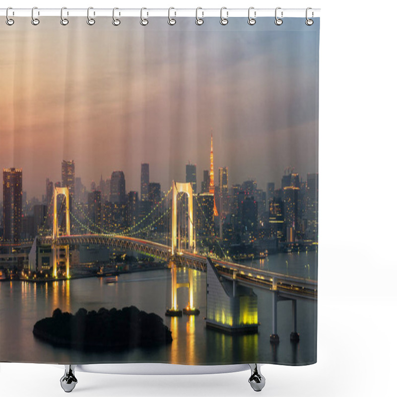 Personality  Tokyo Tower And Rainbow Bridge In Japan Shower Curtains