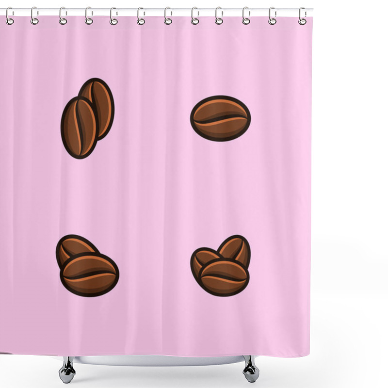 Personality  Coffee Beans Illustration. Cartoonish Vector Set. Flat Cartoon Style For Web Landing Page, Banner, Flyer, Sticker, Wallpaper, Card, Background Shower Curtains