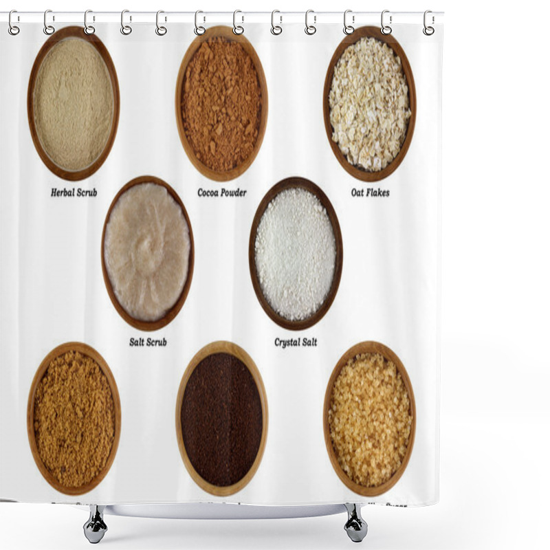 Personality  Set Of Natural Products To Make Facial Or Body Scrub Shower Curtains