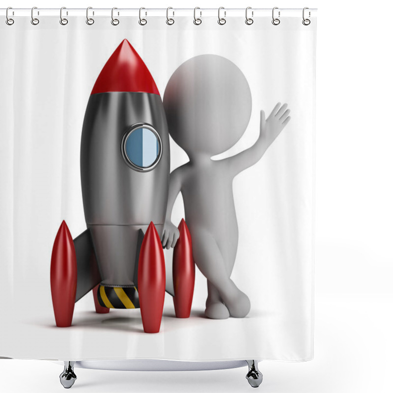 Personality  3d Small Next To Rocket Shower Curtains