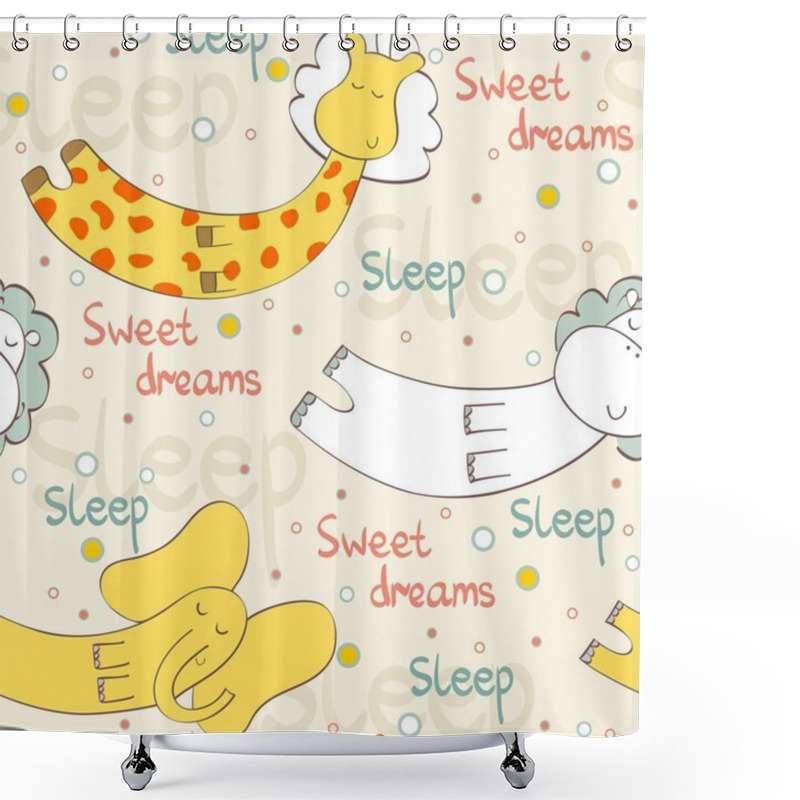 Personality  Sleeping Animal Shower Curtains