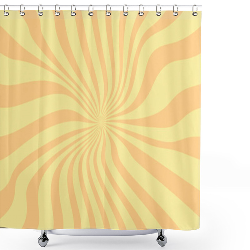 Personality  Groovy Hippie 70s Background, Striped Wave Texture In Trendy Retro Psychedelic Style. Vector Illustration Shower Curtains