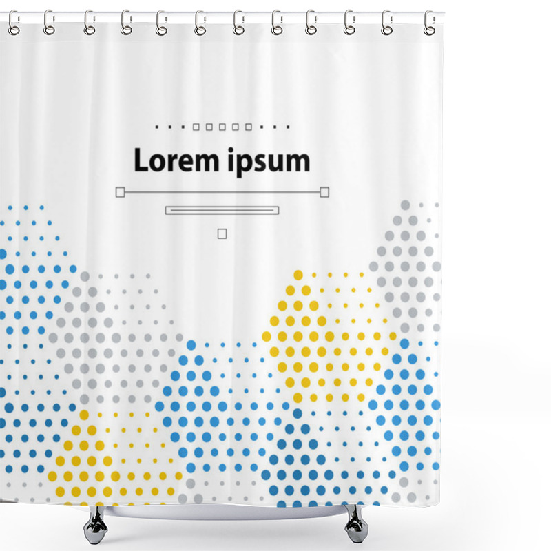 Personality  Template With Dotted Cubical Pattern Shower Curtains