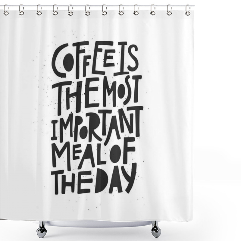 Personality  Fun Coffee Lettering Shower Curtains