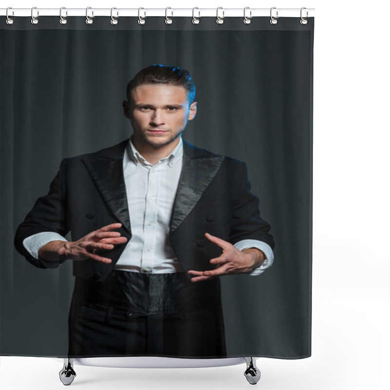 Personality  Man Magician In Balck Tail Coat Conjuring Tricks  Shower Curtains